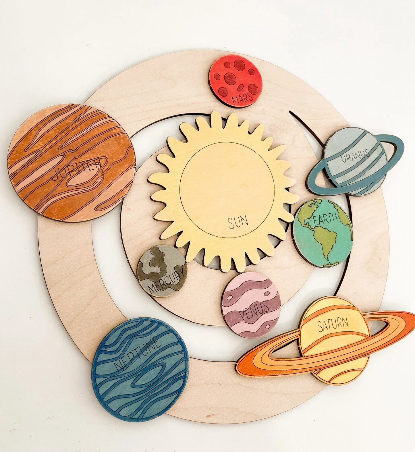 Build Your Own Solar System Learning Mobile and/or Wall Hanging Laser Cut Digital File | Planet DIY Color Paint Science Project | Glowforge