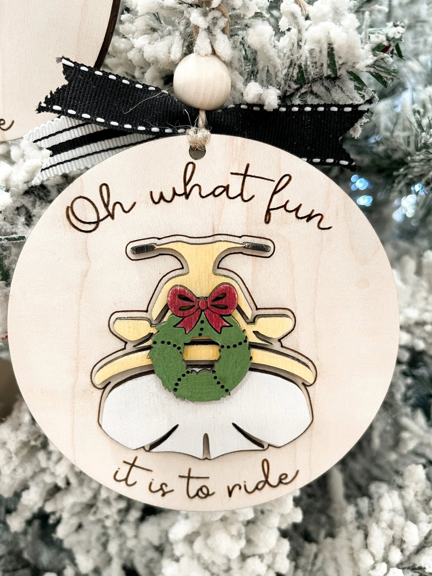 Oh What Fun It Is To Ride ATV, Motorcycle, Snowmobile, UTV, Golf Cart, Bike, Boat, Jet Ski, 4x4 Christmas Ornament Laser File | Glowforge