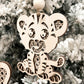 Cute Rattan Lion, Elephant, Giraffe, Monkey, Tiger Ornament Charms Laser Cut File | Scandinavian Christmas | Boho Car Charms | Glowforge