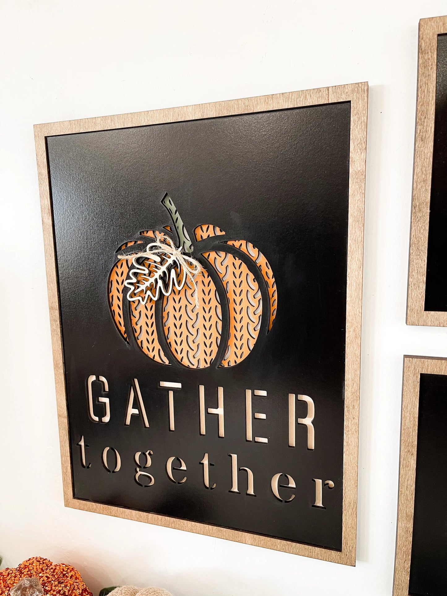 Gather Together Fall Sweater Pattern Pumpkin, Acorn, Leaf Laser Cut Digital File | Cute Fall Decor | Sweater SVG | Thanksgiving | Glowforge