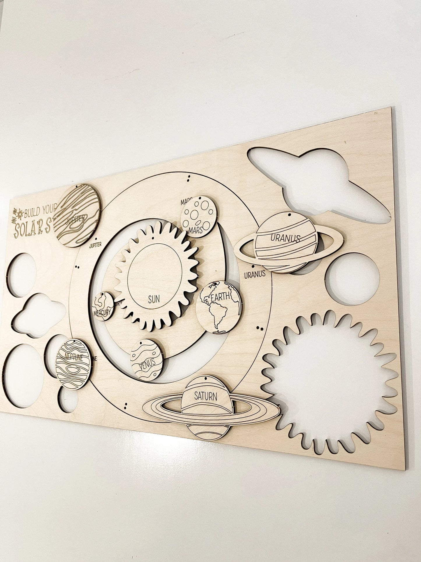 Build Your Own Solar System Learning Mobile and/or Wall Hanging Laser Cut Digital File | Planet DIY Color Paint Science Project | Glowforge