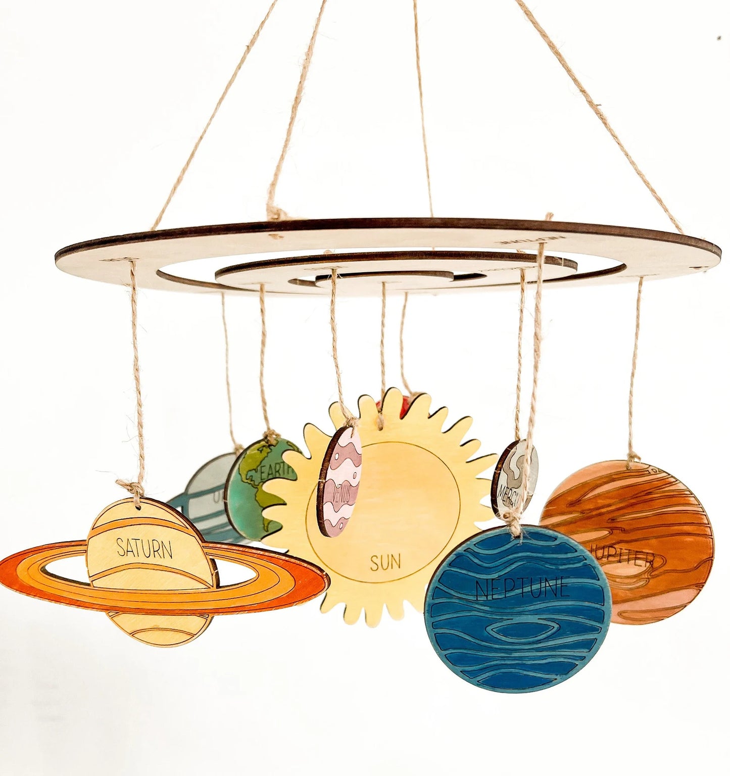 Build Your Own Solar System Learning Mobile and/or Wall Hanging Laser Cut Digital File | Planet DIY Color Paint Science Project | Glowforge