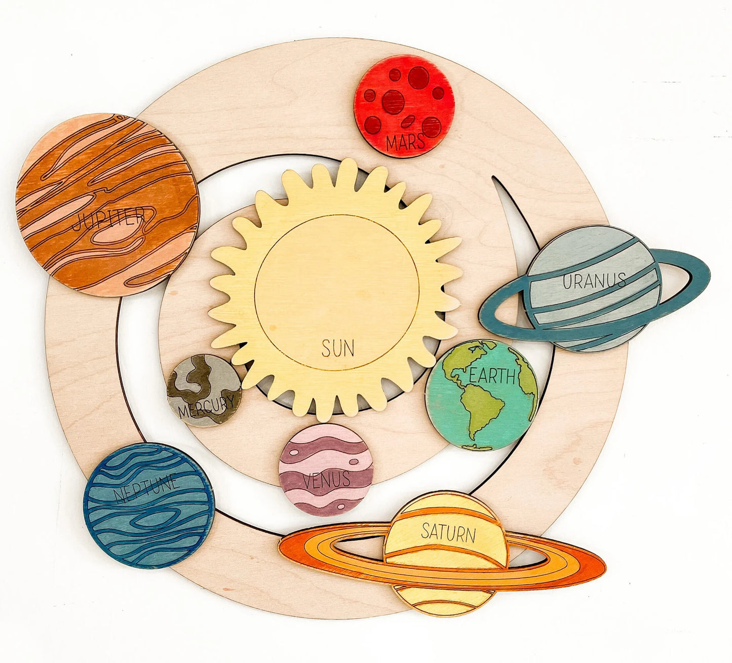 Build Your Own Solar System Learning Mobile and/or Wall Hanging Laser Cut Digital File | Planet DIY Color Paint Science Project | Glowforge