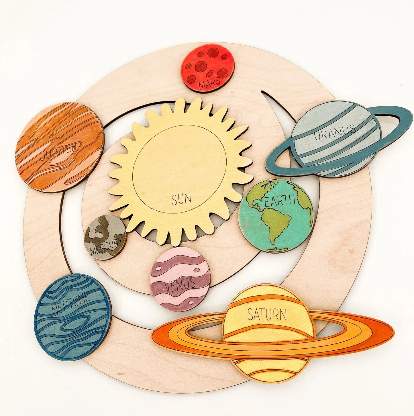 Build Your Own Solar System Learning Mobile and/or Wall Hanging Laser Cut Digital File | Planet DIY Color Paint Science Project | Glowforge