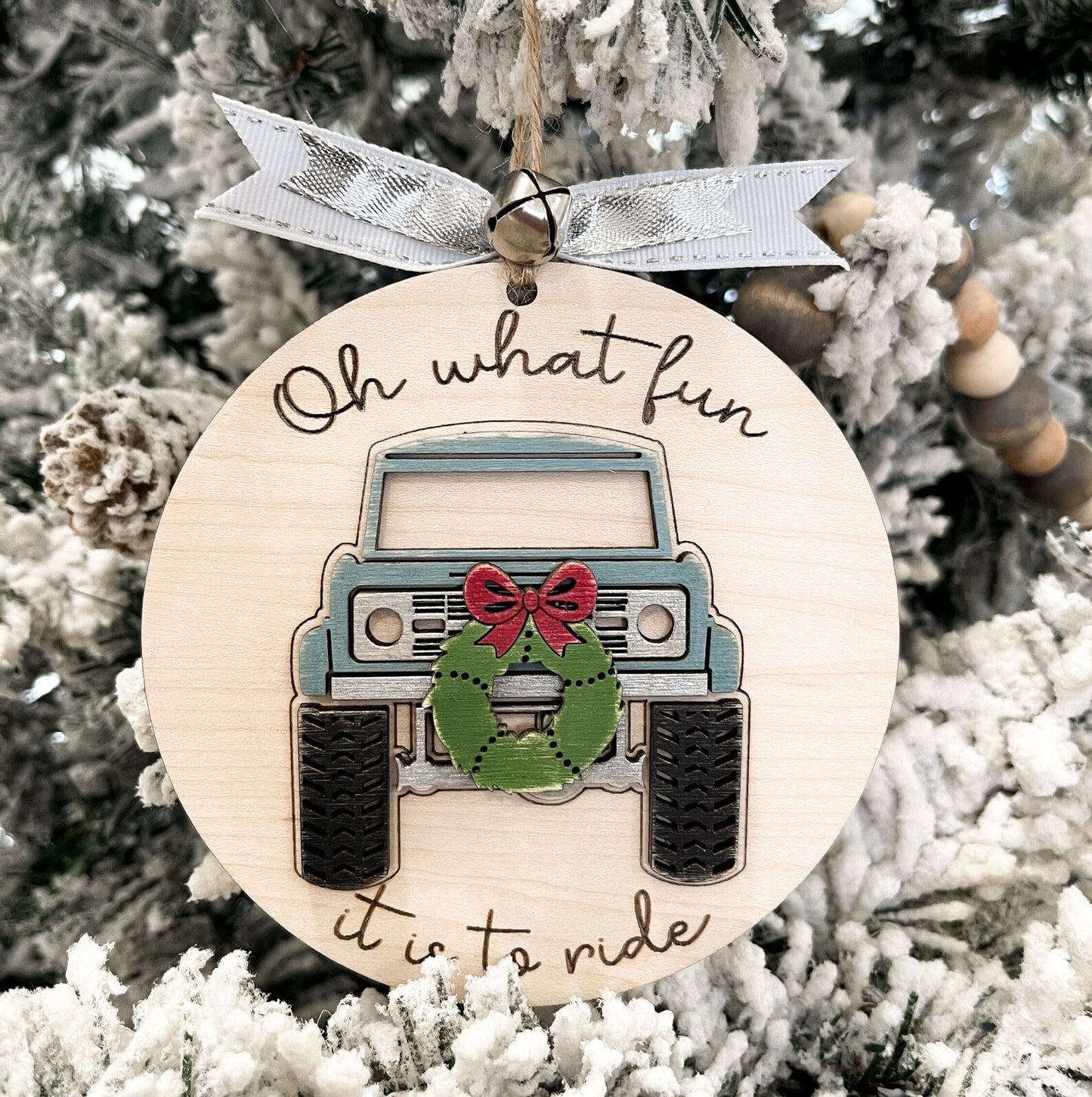 Oh What Fun It Is To Ride 4x4, Semi Truck, Bug, Tractor, Horse Christmas Ornament Laser Cut File | Cute Off Road Manly Christmas | Glowforge