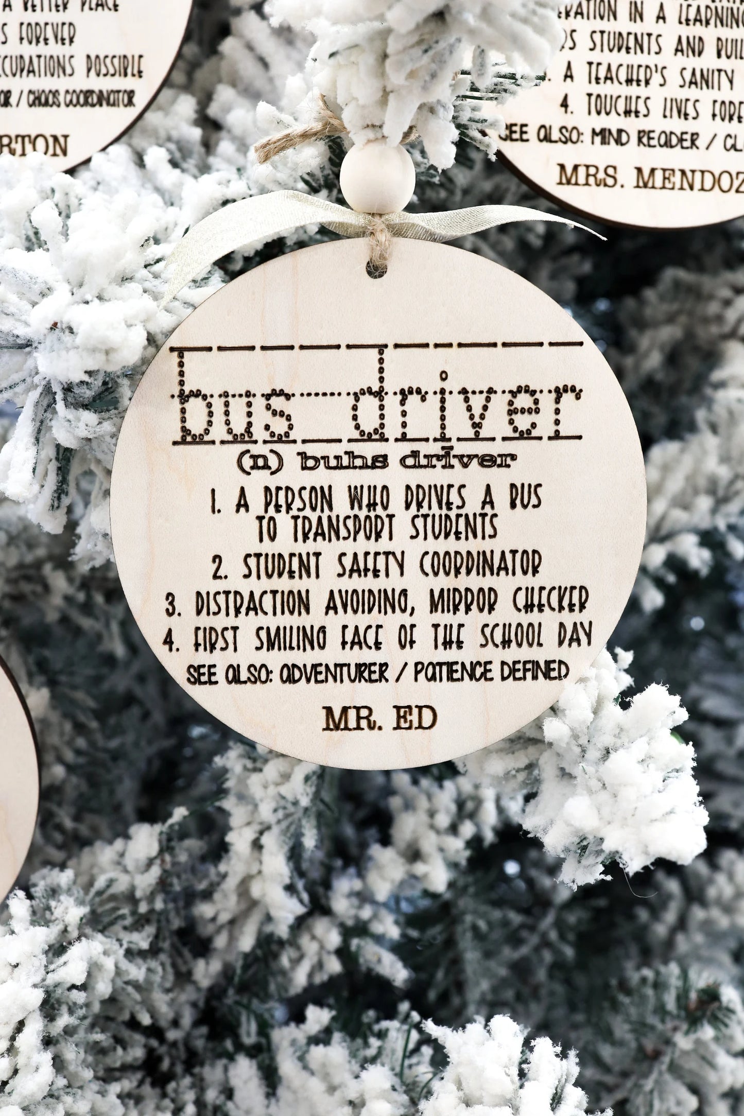 Cute Teacher, Principal, Counselor, Lunch Aide, Nurse, Bus Driver, Custodian, Secretary,  ect Definition Ornament Laser Cut File | Glowforge