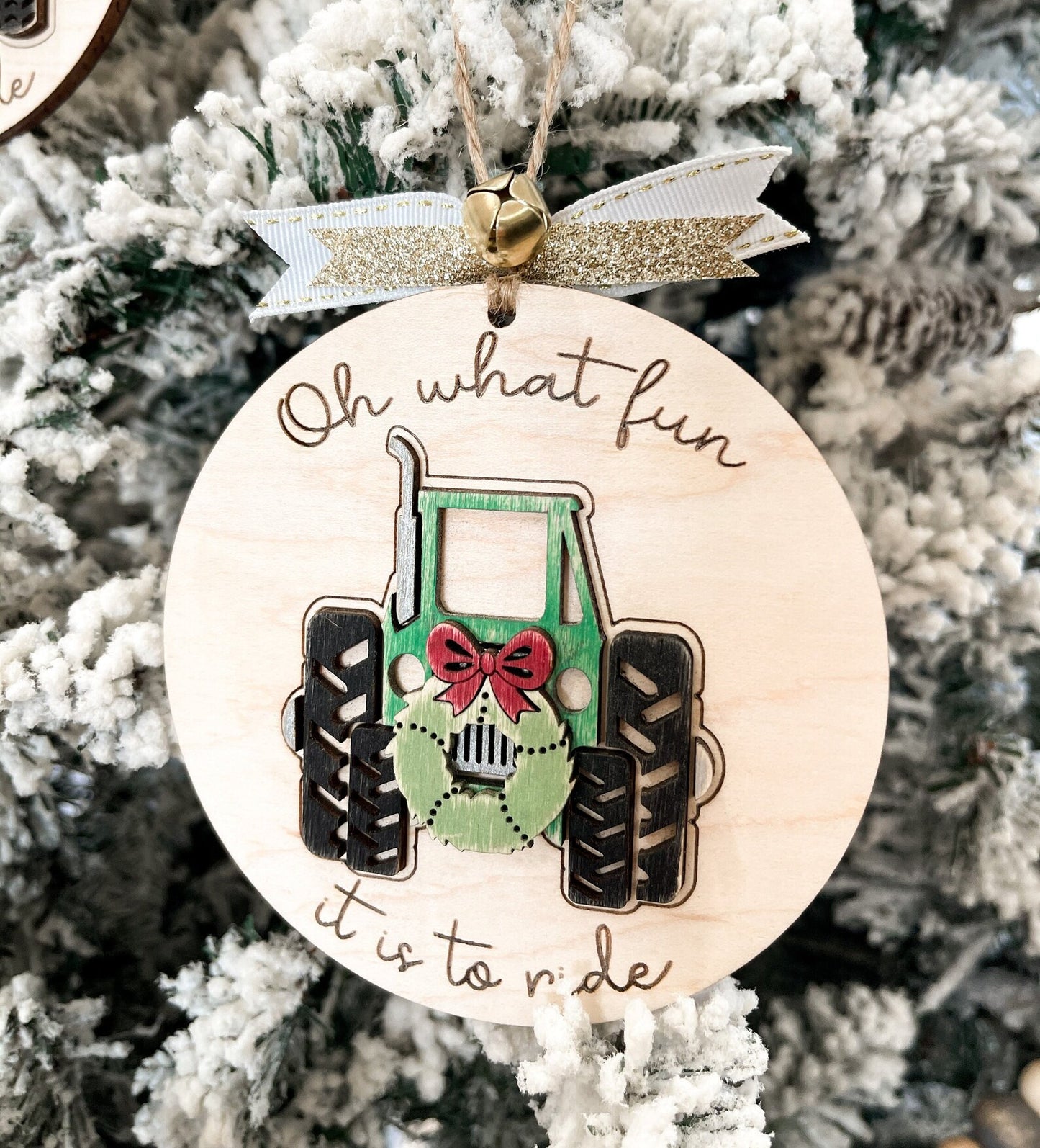 Oh What Fun It Is To Ride 4x4, Semi Truck, Bug, Tractor, Horse Christmas Ornament Laser Cut File | Cute Off Road Manly Christmas | Glowforge