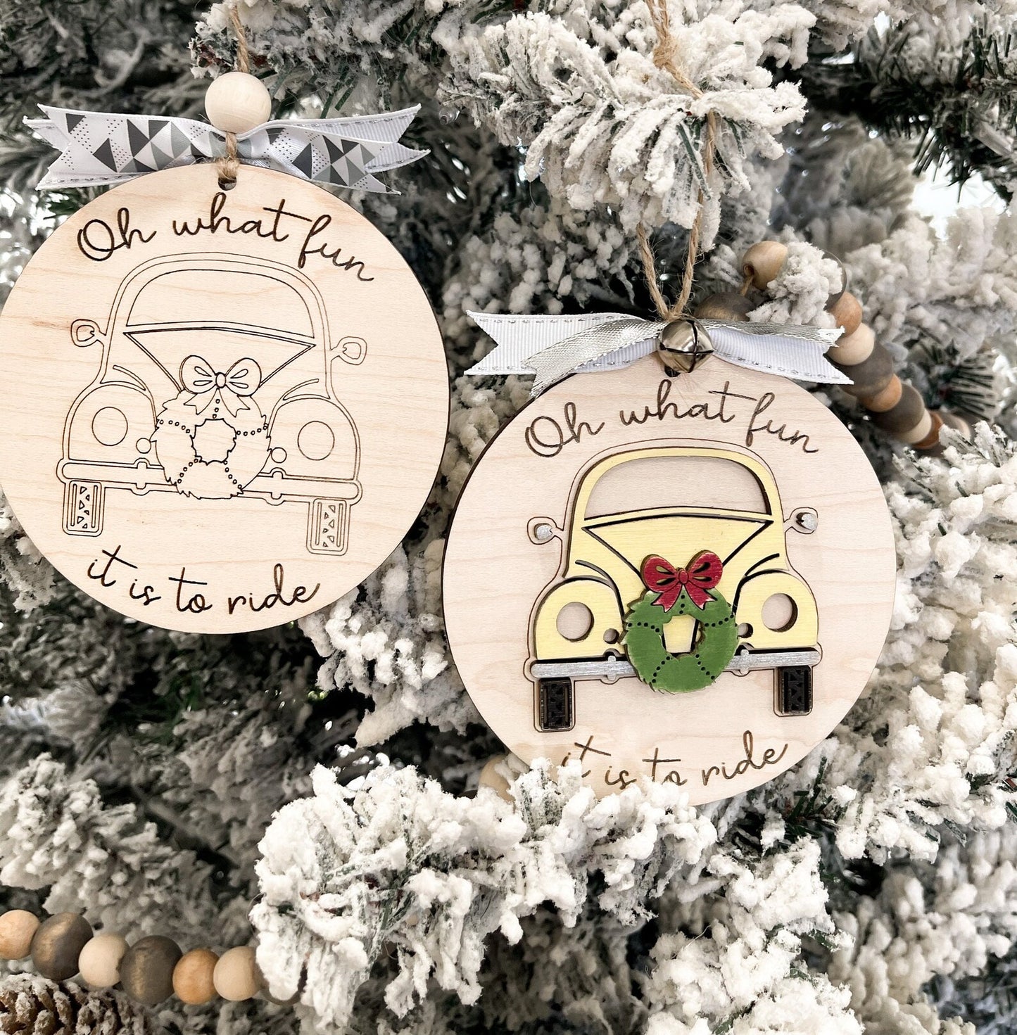 Oh What Fun It Is To Ride 4x4, Semi Truck, Bug, Tractor, Horse Christmas Ornament Laser Cut File | Cute Off Road Manly Christmas | Glowforge