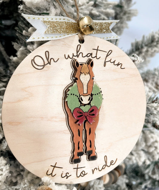 Oh What Fun It Is To Ride 4x4, Semi Truck, Bug, Tractor, Horse Christmas Ornament Laser Cut File | Cute Off Road Manly Christmas | Glowforge