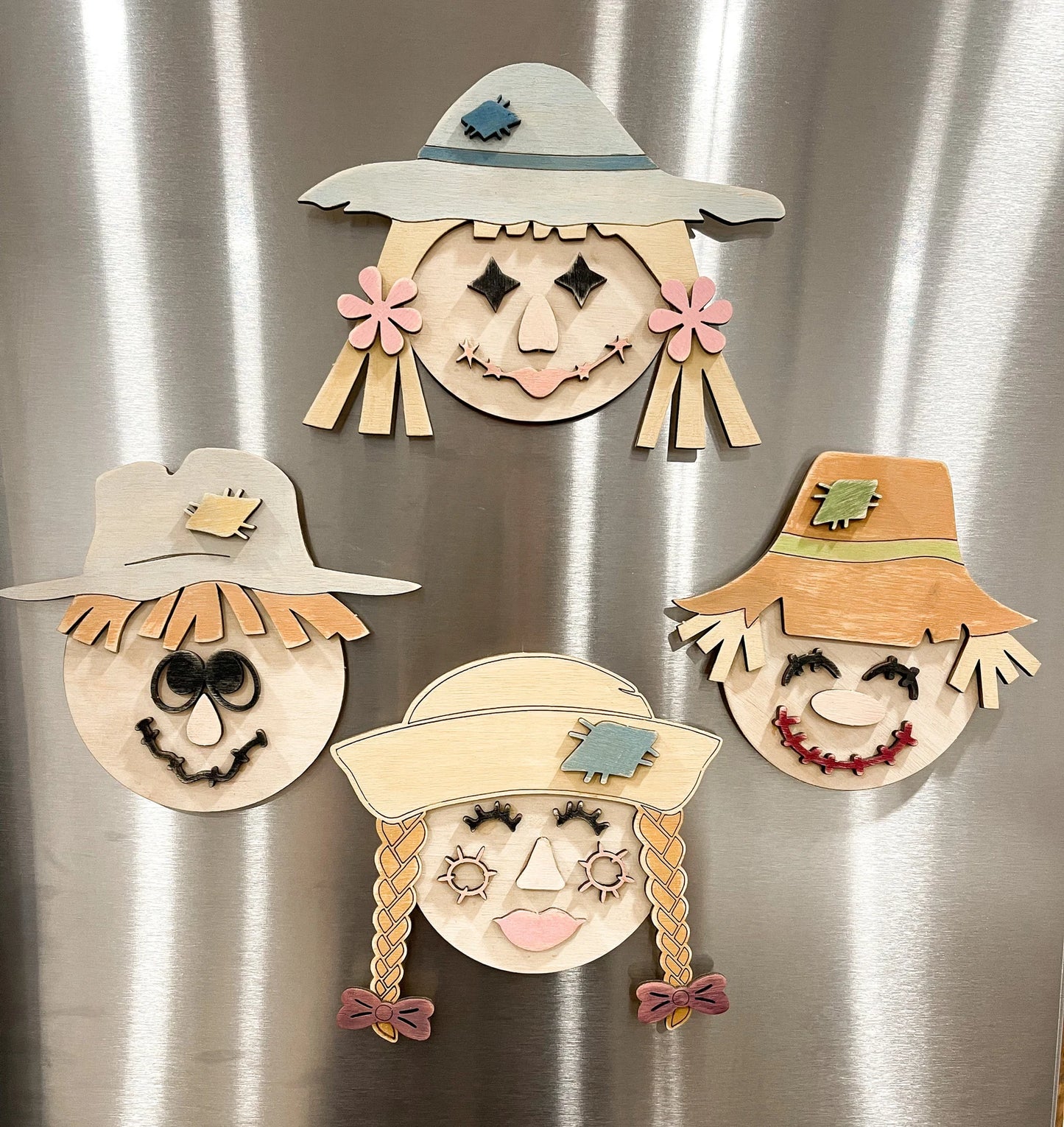 Interchangeable Build Your Own Scarecrow Laser Cut Digital File | Paint Kit | Color Kit | Magnet | Fall Craft | DIY Thanksgiving | Glowforge