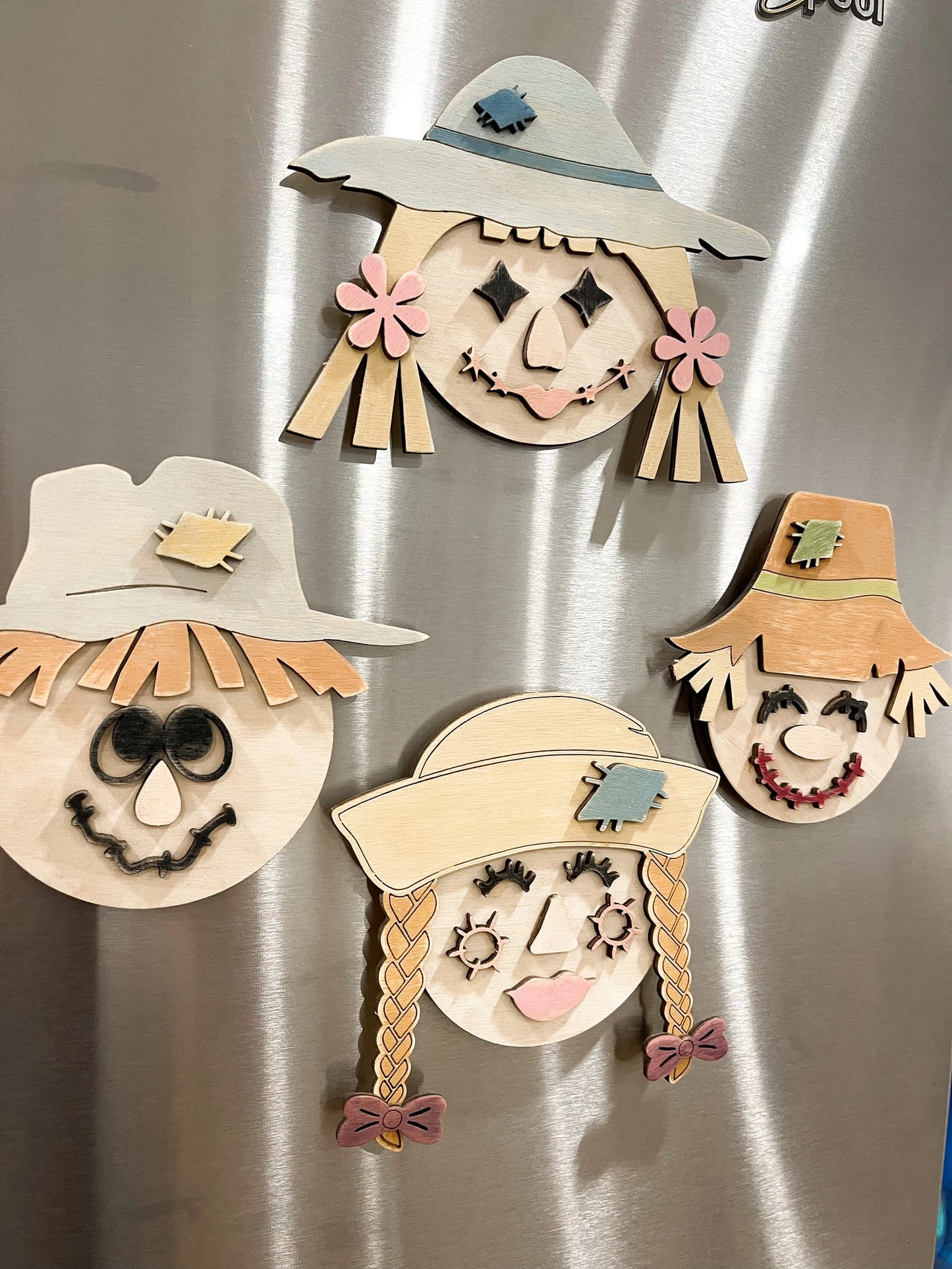 Interchangeable Build Your Own Scarecrow Laser Cut Digital File | Paint Kit | Color Kit | Magnet | Fall Craft | DIY Thanksgiving | Glowforge