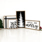 Cute Christmas Mantle Sign Set Laser Cut Digital File | Be Merry | Snowflake | Christmas Tree | Stripes | Plaid | Black & White | Glowforge