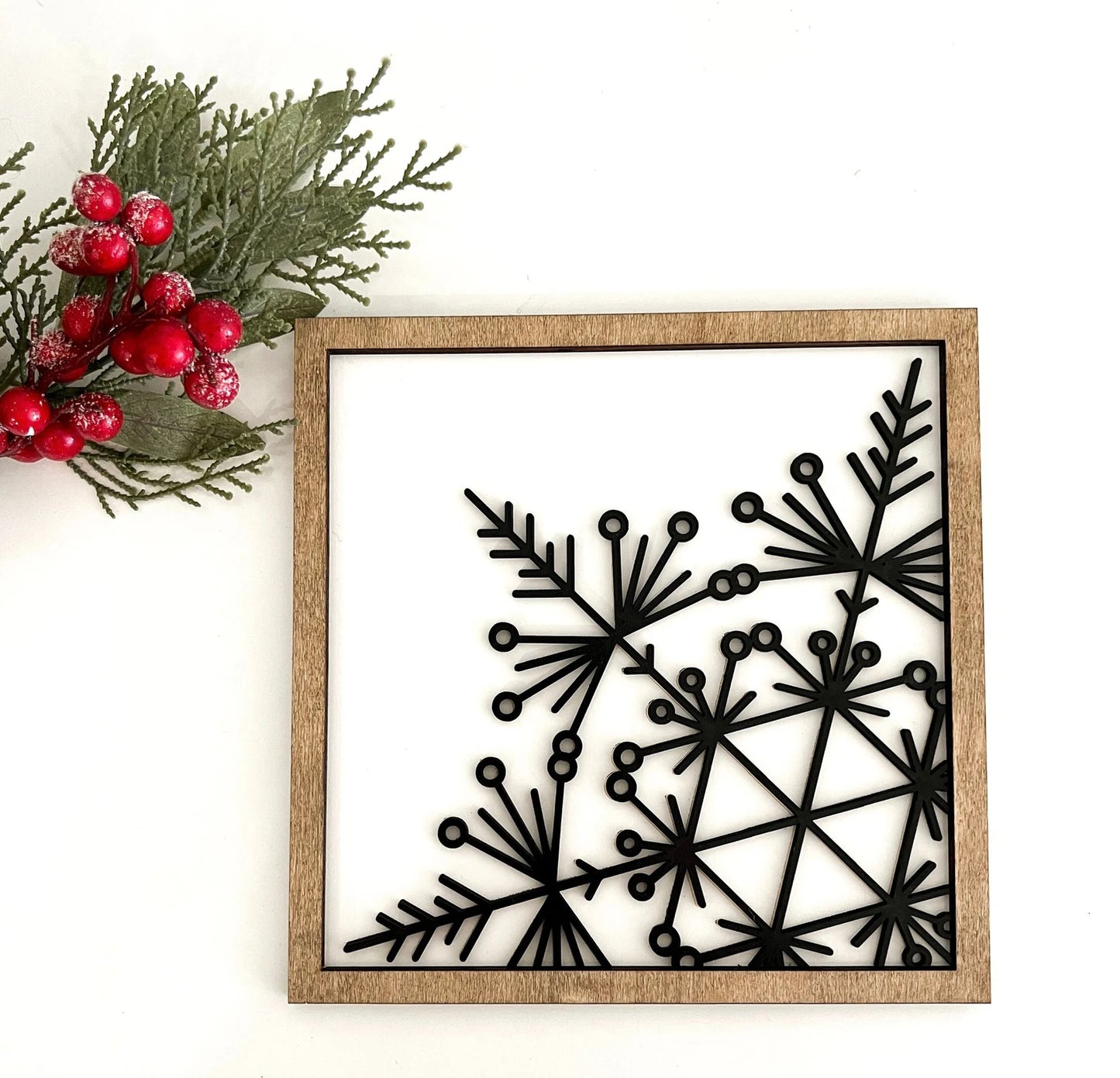 Cute Christmas Mantle Sign Set Laser Cut Digital File | Be Merry | Snowflake | Christmas Tree | Stripes | Plaid | Black & White | Glowforge