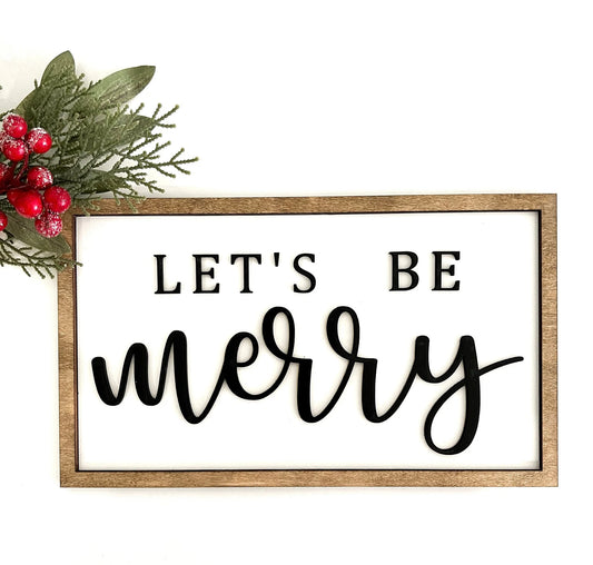 Cute Christmas Mantle Sign Set Laser Cut Digital File | Be Merry | Snowflake | Christmas Tree | Stripes | Plaid | Black & White | Glowforge