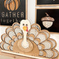 Freestanding and Shelf Sitter Rattan Thanksgiving Turkey Laser Digital Cut File | Cute Turkey | Boho Thanksgiving | Wood Turkey | Glowforge