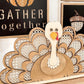 Freestanding and Shelf Sitter Rattan Thanksgiving Turkey Laser Digital Cut File | Cute Turkey | Boho Thanksgiving | Wood Turkey | Glowforge