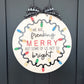 Customizable Family "We Are Freaking Merry But Some Of Us, Not So Bright" Christmas Door Hanger Sign / Ornament Laser Cut File | Glowforge