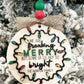 Customizable Family "We Are Freaking Merry But Some Of Us, Not So Bright" Christmas Door Hanger Sign / Ornament Laser Cut File | Glowforge