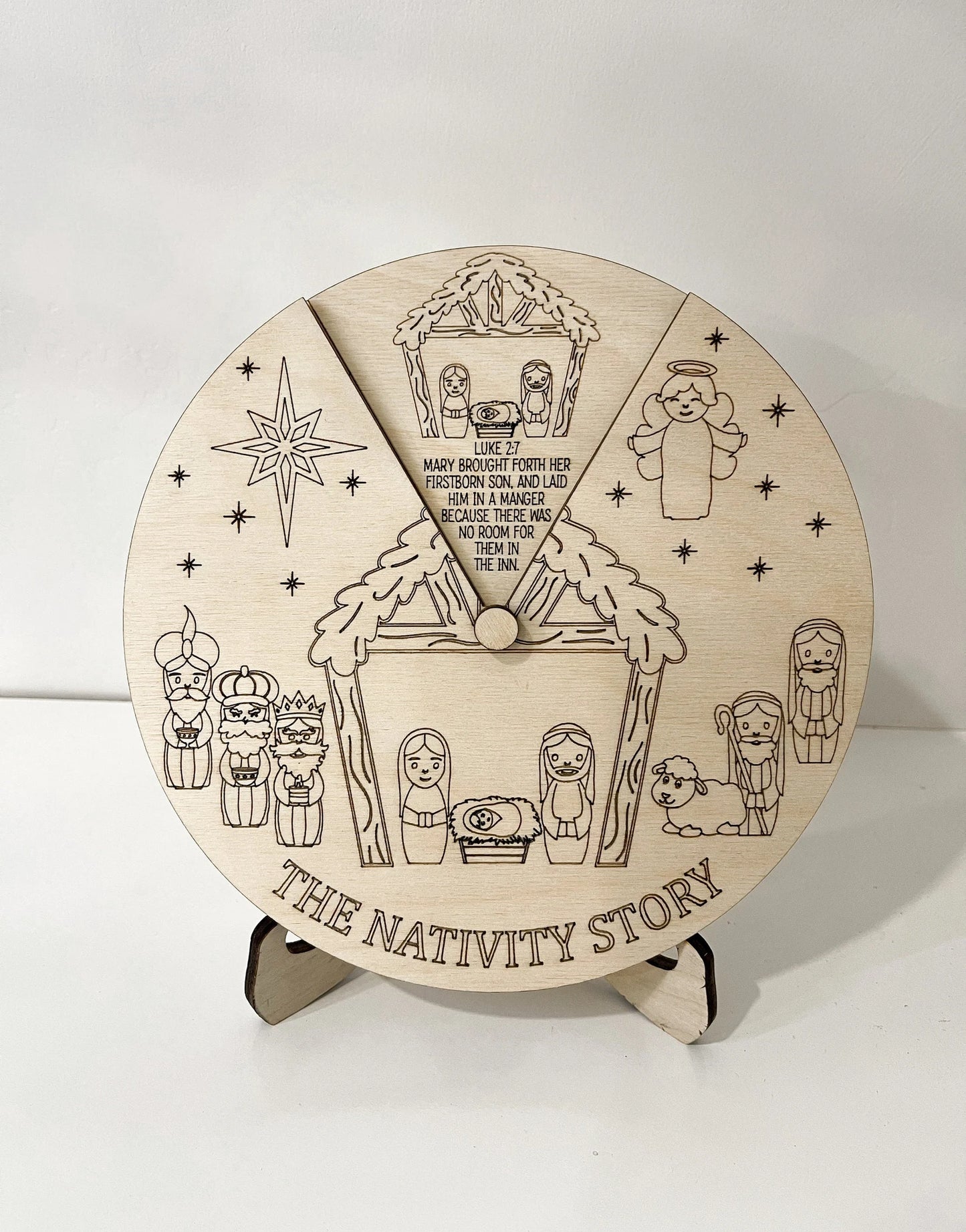 Fun Nativity Christmas Story Wheel Activity Laser Cut Digital File | Versatile Nativity Craft | Cute Christmas Activity | Glowforge