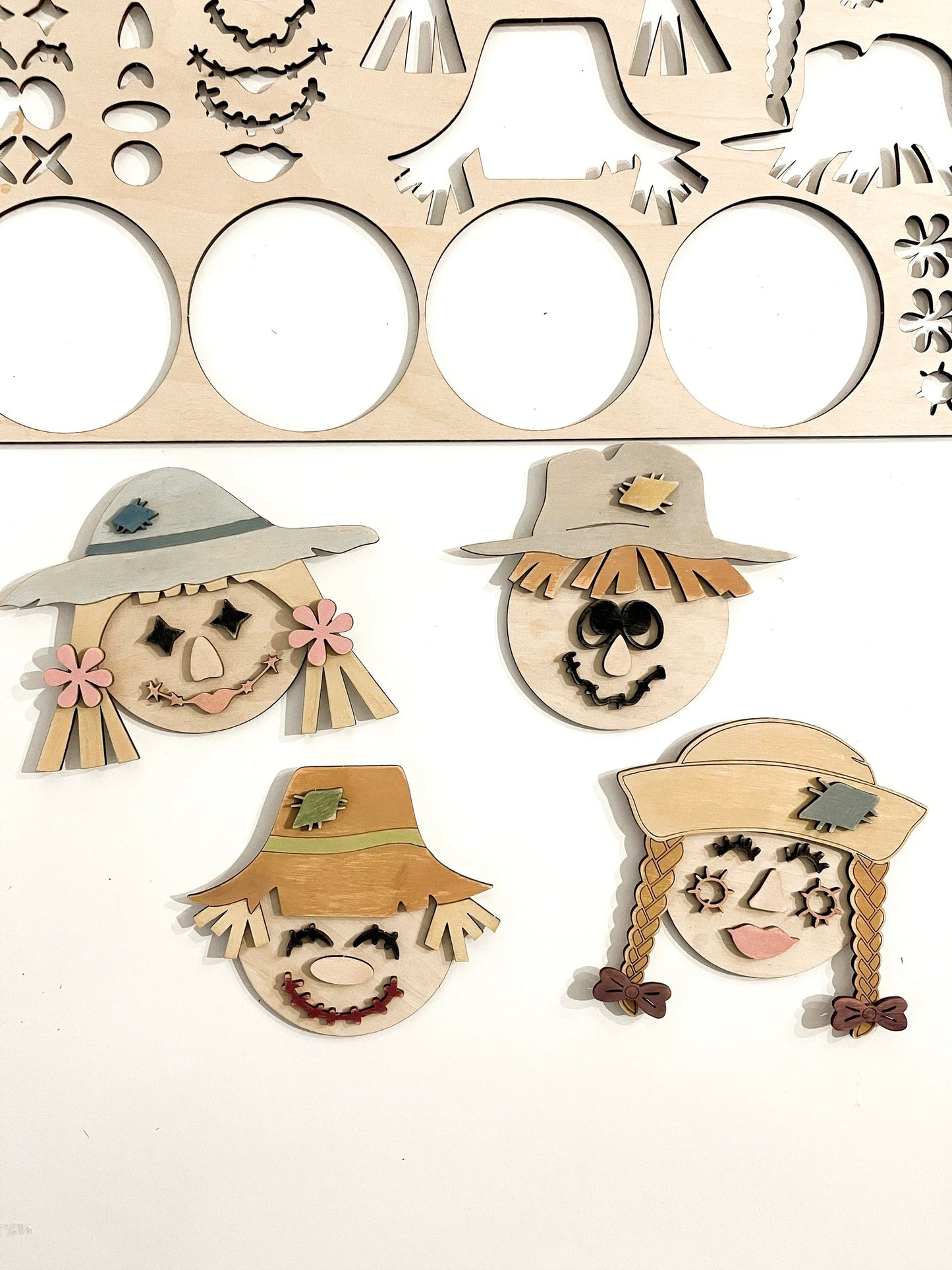 Interchangeable Build Your Own Scarecrow Laser Cut Digital File | Paint Kit | Color Kit | Magnet | Fall Craft | DIY Thanksgiving | Glowforge