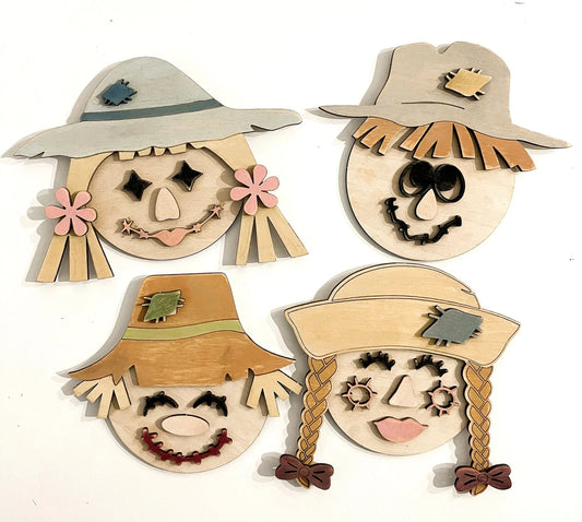 Interchangeable Build Your Own Scarecrow Laser Cut Digital File | Paint Kit | Color Kit | Magnet | Fall Craft | DIY Thanksgiving | Glowforge