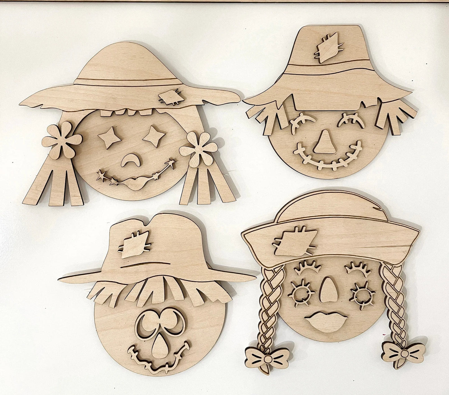 Interchangeable Build Your Own Scarecrow Laser Cut Digital File | Paint Kit | Color Kit | Magnet | Fall Craft | DIY Thanksgiving | Glowforge