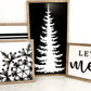 Cute Christmas Mantle Sign Set Laser Cut Digital File | Be Merry | Snowflake | Christmas Tree | Stripes | Plaid | Black & White | Glowforge