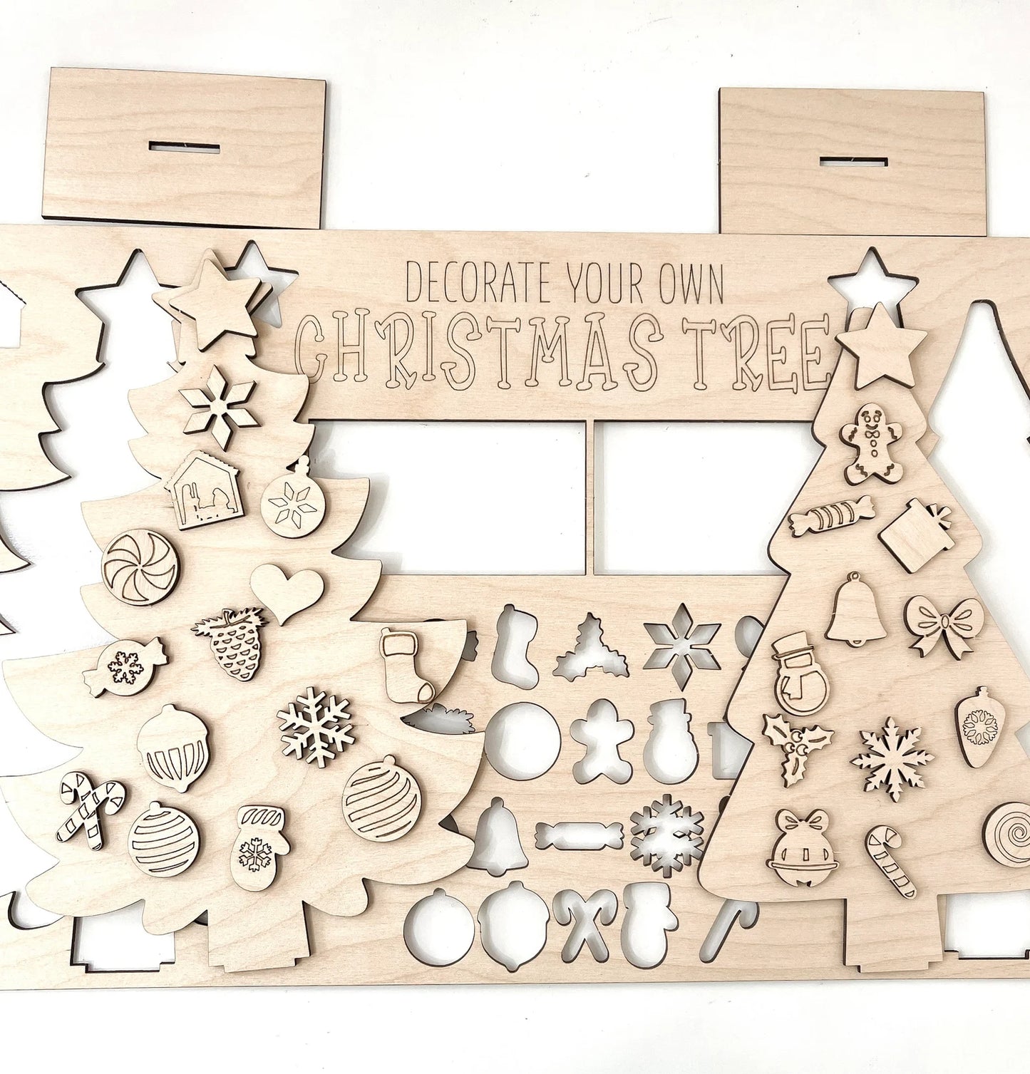 Interchangeable Decorate Your Own Christmas Tree Laser Cut Digital File | Cute Kid Christmas Activity | Holiday Craft | DIY Tree | Glowforge