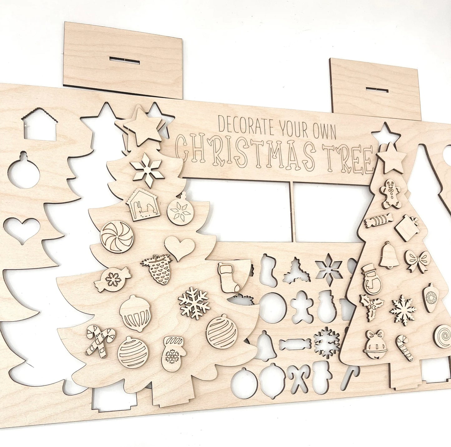 Interchangeable Decorate Your Own Christmas Tree Laser Cut Digital File | Cute Kid Christmas Activity | Holiday Craft | DIY Tree | Glowforge