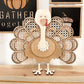 Freestanding and Shelf Sitter Rattan Thanksgiving Turkey Laser Digital Cut File | Cute Turkey | Boho Thanksgiving | Wood Turkey | Glowforge