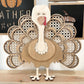 Freestanding and Shelf Sitter Rattan Thanksgiving Turkey Laser Digital Cut File | Cute Turkey | Boho Thanksgiving | Wood Turkey | Glowforge