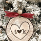 Customizable Wood Slice Love Initials Ornament / Charm and Stand Laser Cut Digital File | Keepsake Charm | Valentine's Day Gift | Glowforge