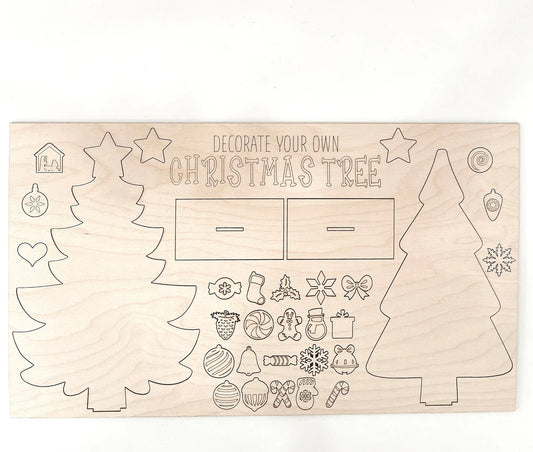 Interchangeable Decorate Your Own Christmas Tree Laser Cut Digital File | Cute Kid Christmas Activity | Holiday Craft | DIY Tree | Glowforge
