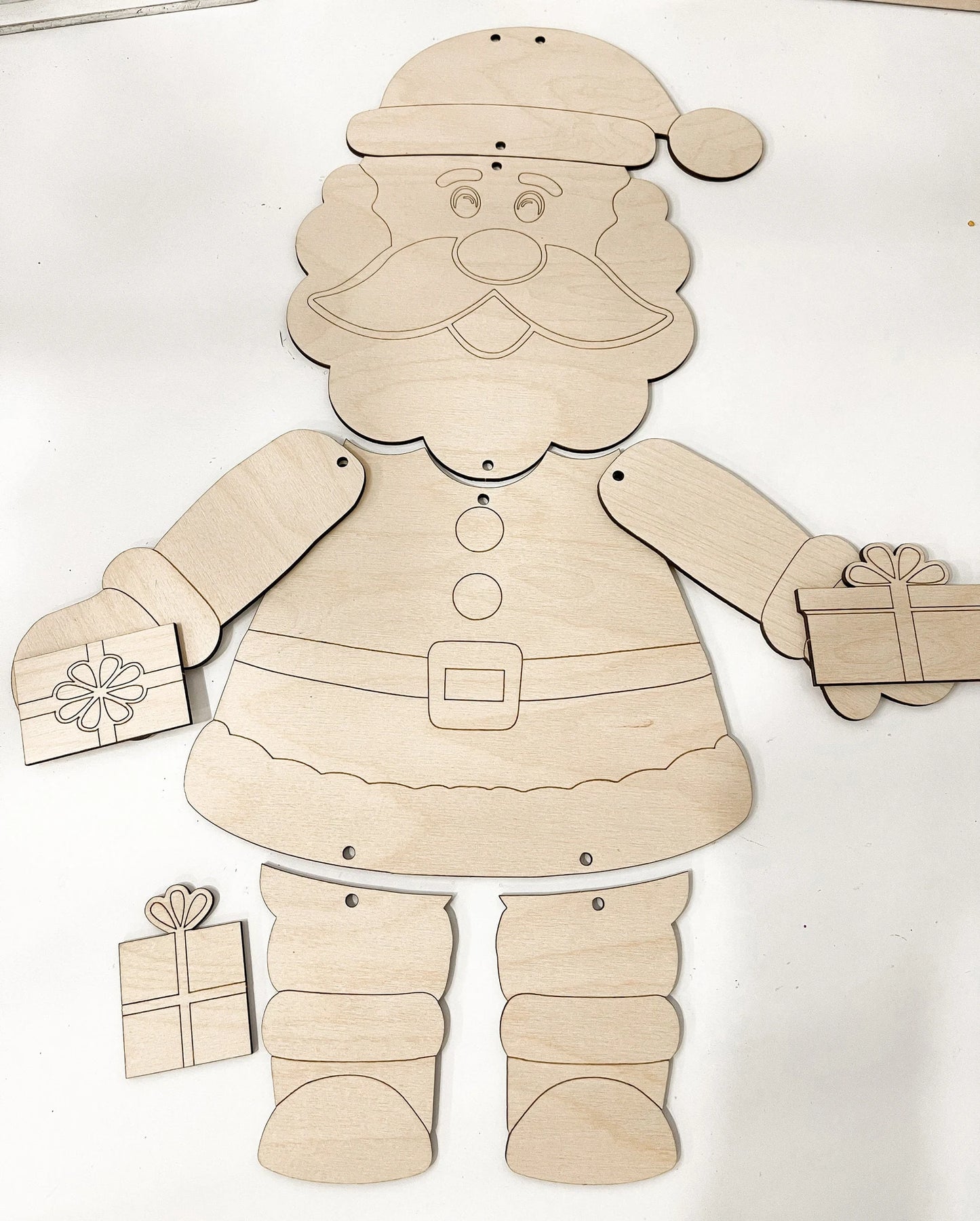 Build Your Own Santa Claus Laser Cut Digital File | Cute Santa Claus Craft | Cute Kid Christmas Activity | Santa Door Hanger | Glowforge