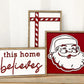 Cute Christmas Santa Mantle 5 Sign Set Laser Cut Digital File | Boho | This Home Believes | Christmas Presents | Christmas Trees | Glowforge