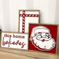 Cute Christmas Santa Mantle 5 Sign Set Laser Cut Digital File | Boho | This Home Believes | Christmas Presents | Christmas Trees | Glowforge