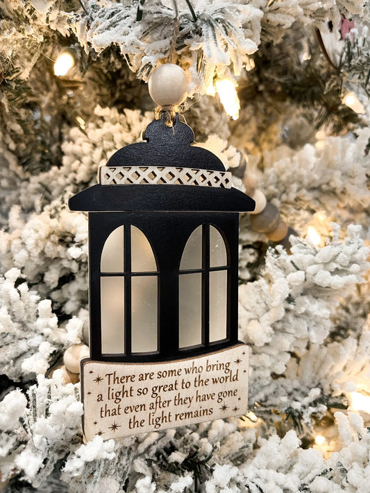 Beautiful Memorial "The Light Remains" & "This Light Shines" Lantern Ornament Charm Laser Cut Digital File | Keepsake Ornament | Glowforge