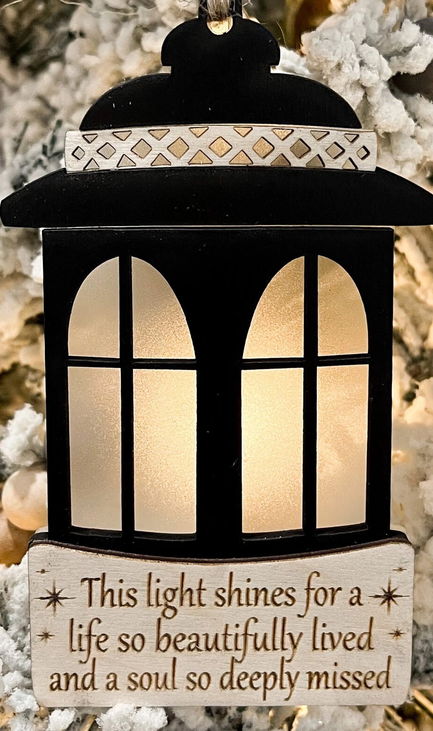 Beautiful Memorial "The Light Remains" & "This Light Shines" Lantern Ornament Charm Laser Cut Digital File | Keepsake Ornament | Glowforge