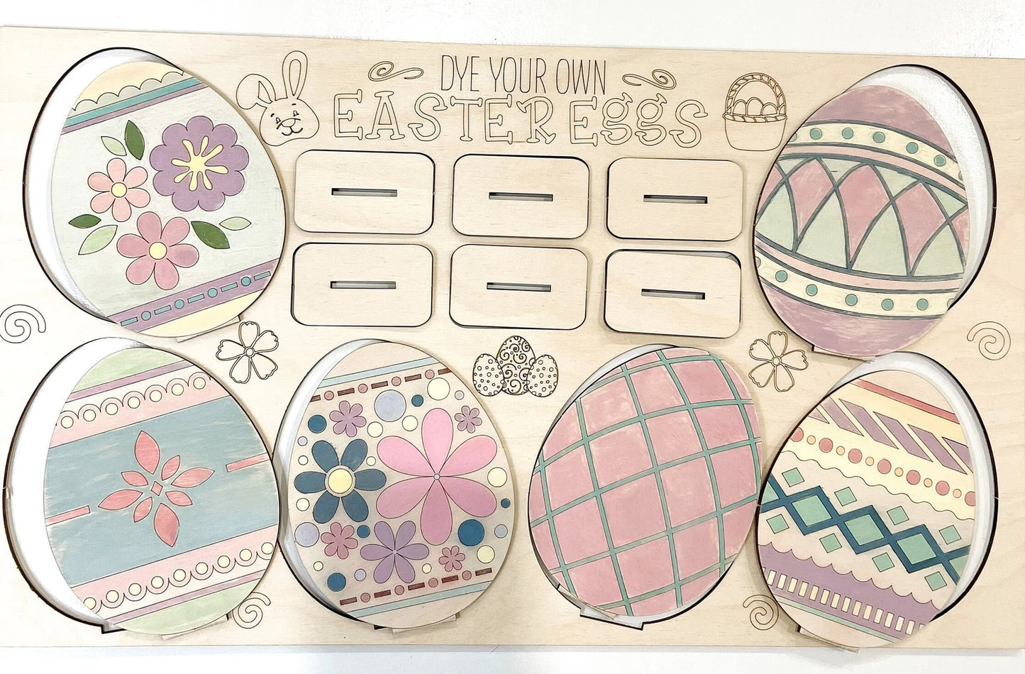 Dye Your Own Easter Eggs Laser Cut Digital File | Pop Out Color Your Own Easter Eggs | Cute Easter Activity | DIY Easter Craft | Glowforge