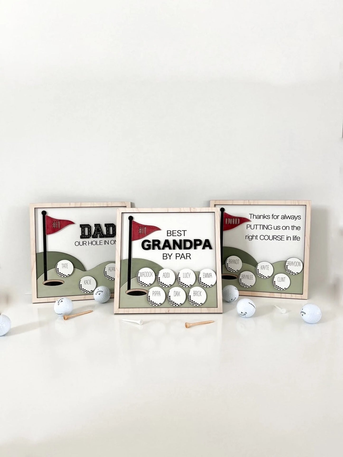 Cute Customizable Golf Father's Day Best Dad, Grandpa, Coach Ect. Laser Cut File | Father's Day | Hole in One | Best Dad By Par | Glowforge