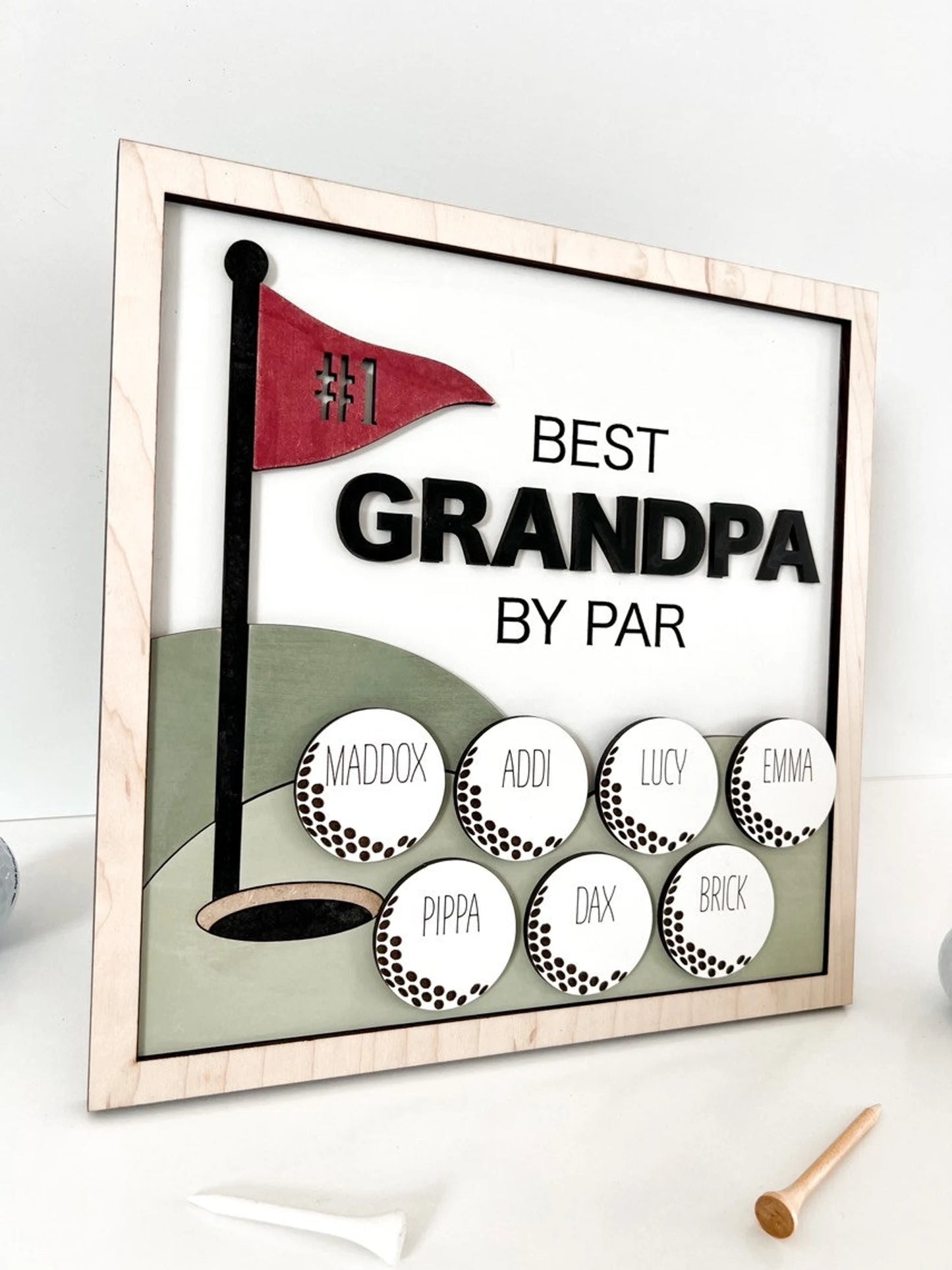 Cute Customizable Golf Father's Day Best Dad, Grandpa, Coach Ect. Laser Cut File | Father's Day | Hole in One | Best Dad By Par | Glowforge