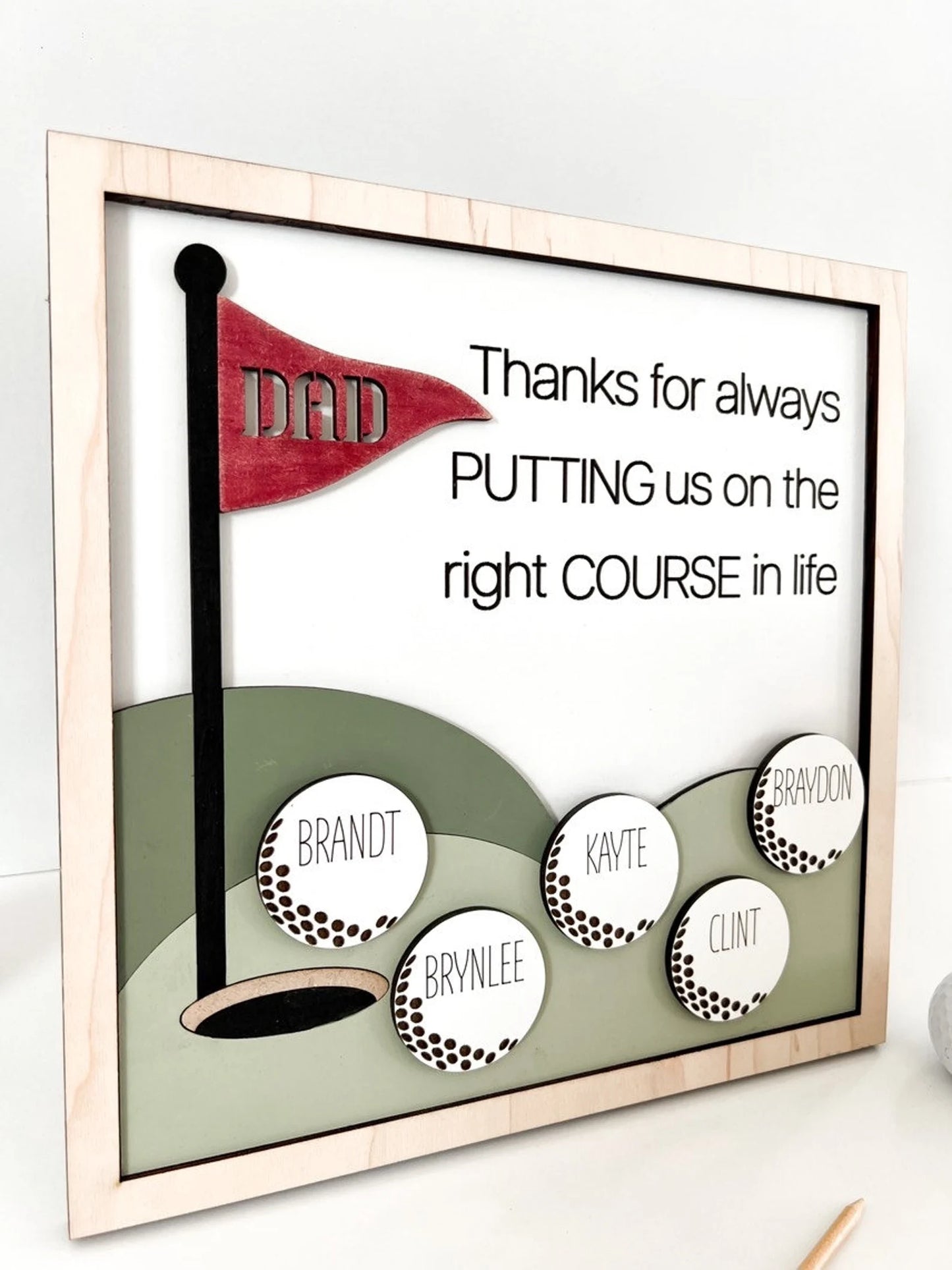 Cute Customizable Golf Father's Day Best Dad, Grandpa, Coach Ect. Laser Cut File | Father's Day | Hole in One | Best Dad By Par | Glowforge