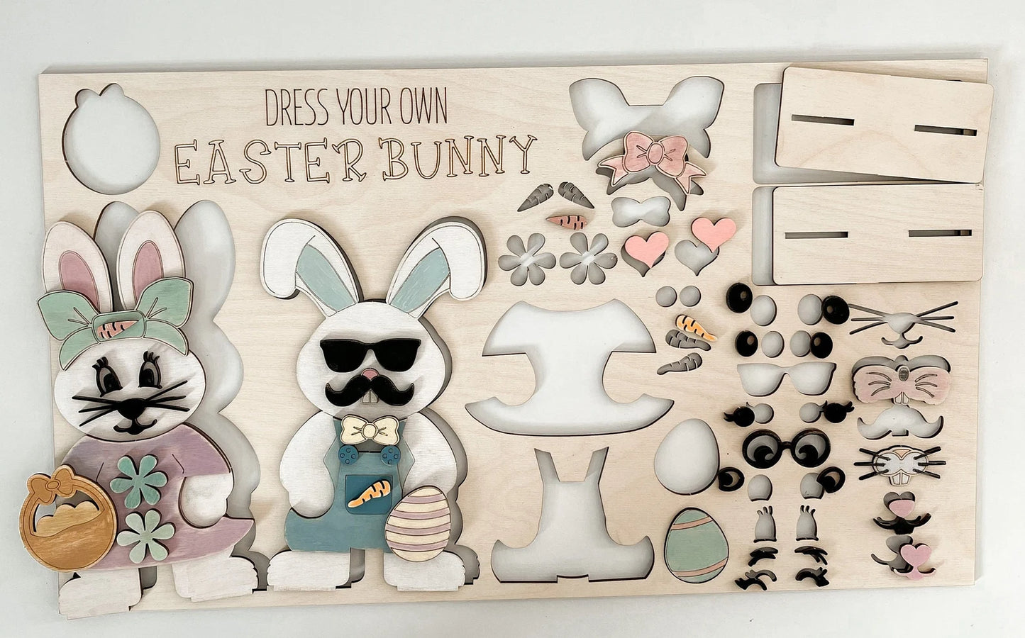 Dress Your Own Easter Bunny Laser Cut Digital File | Color/Paint Your Own Easter Bunny | Cute Easter Activity Craft | Easter DIY | Glowforge