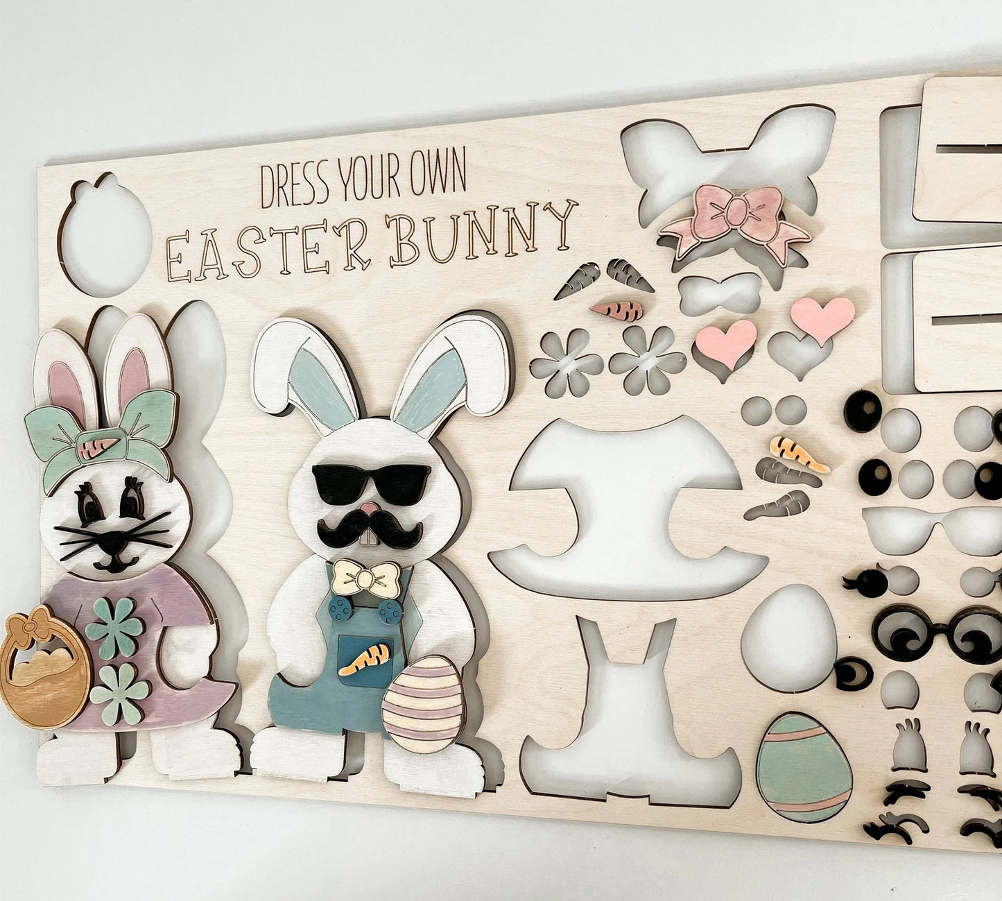 Dress Your Own Easter Bunny Laser Cut Digital File | Color/Paint Your Own Easter Bunny | Cute Easter Activity Craft | Easter DIY | Glowforge