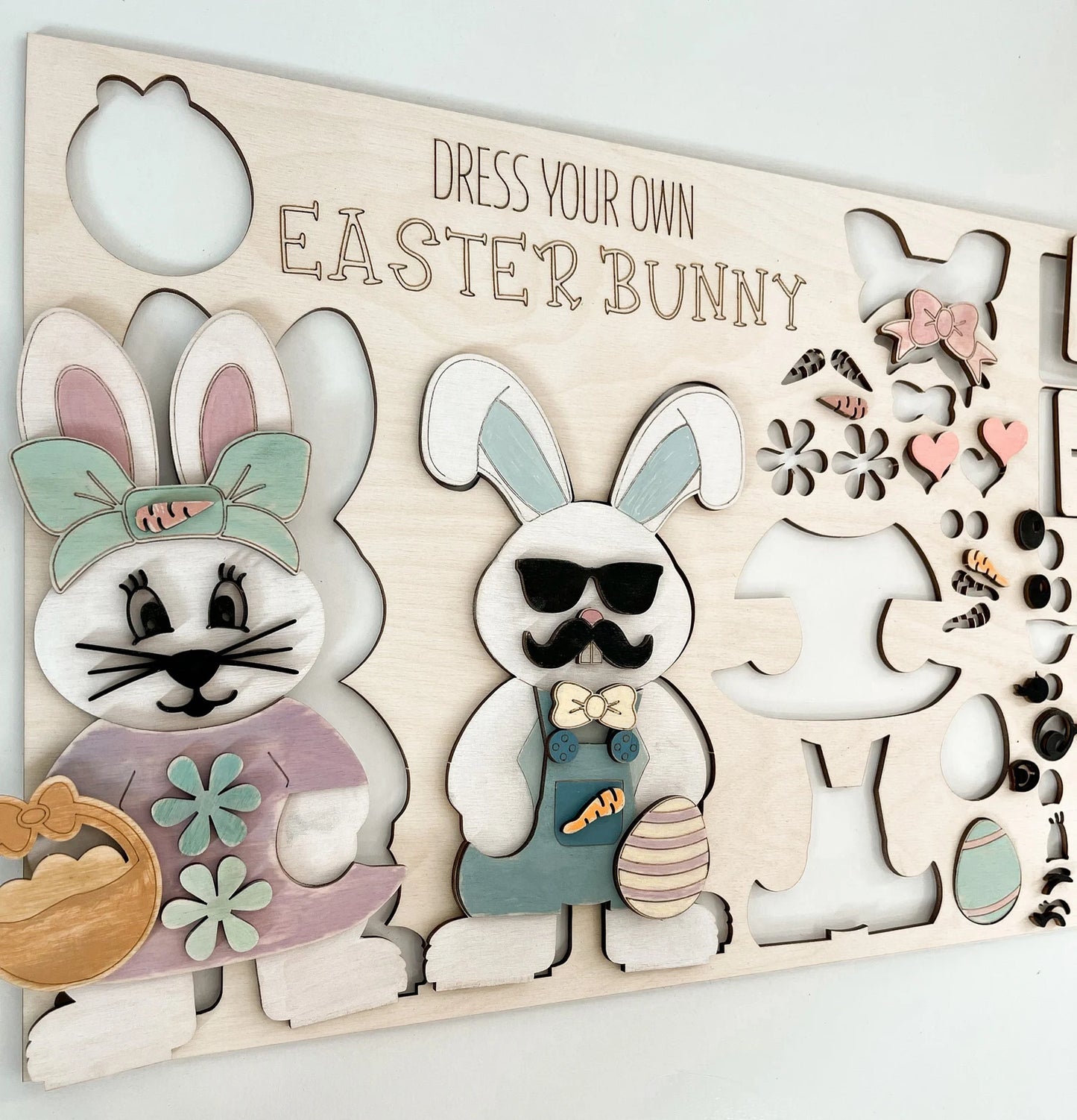 Dress Your Own Easter Bunny Laser Cut Digital File | Color/Paint Your Own Easter Bunny | Cute Easter Activity Craft | Easter DIY | Glowforge