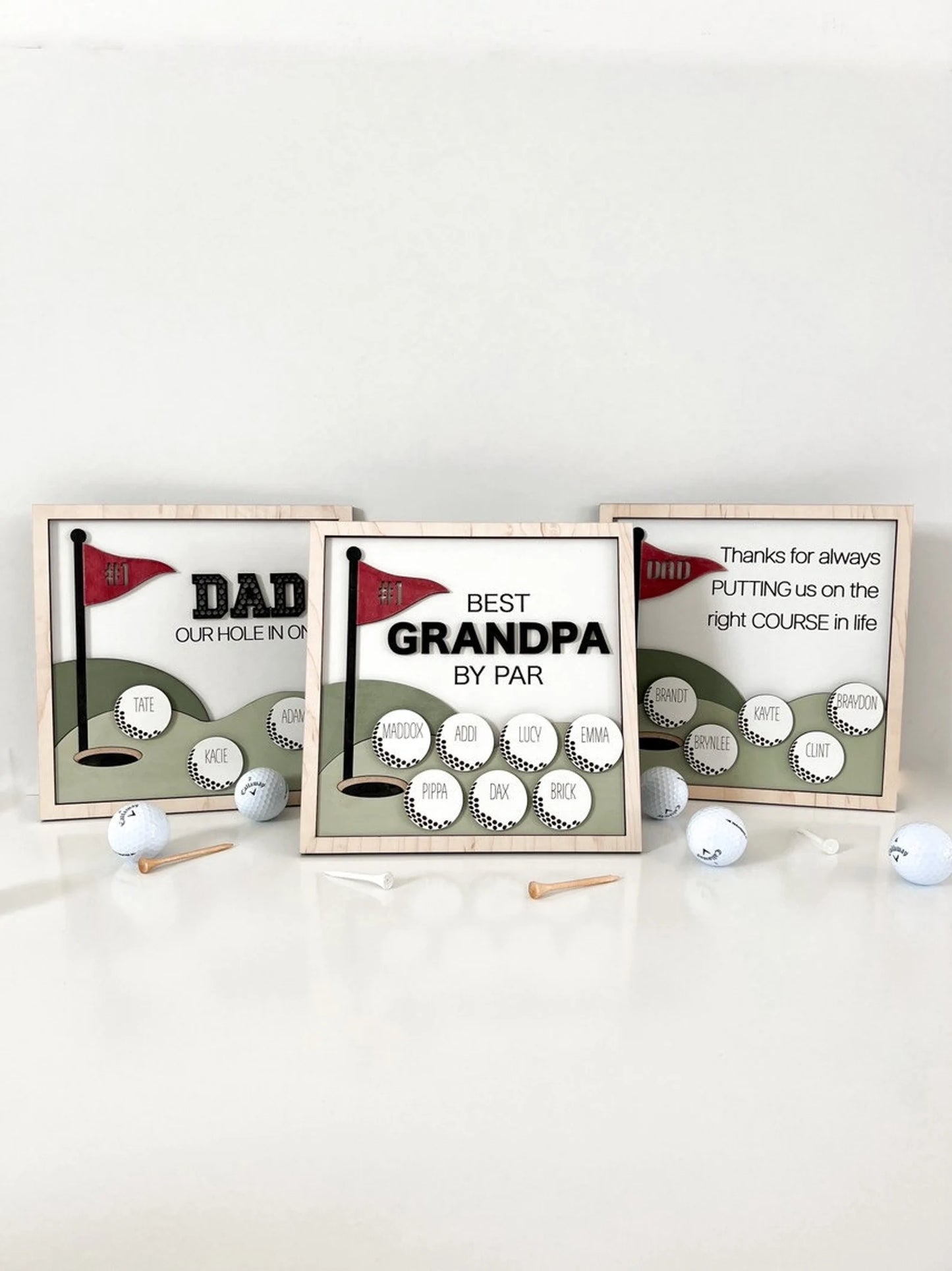 Cute Customizable Golf Father's Day Best Dad, Grandpa, Coach Ect. Laser Cut File | Father's Day | Hole in One | Best Dad By Par | Glowforge