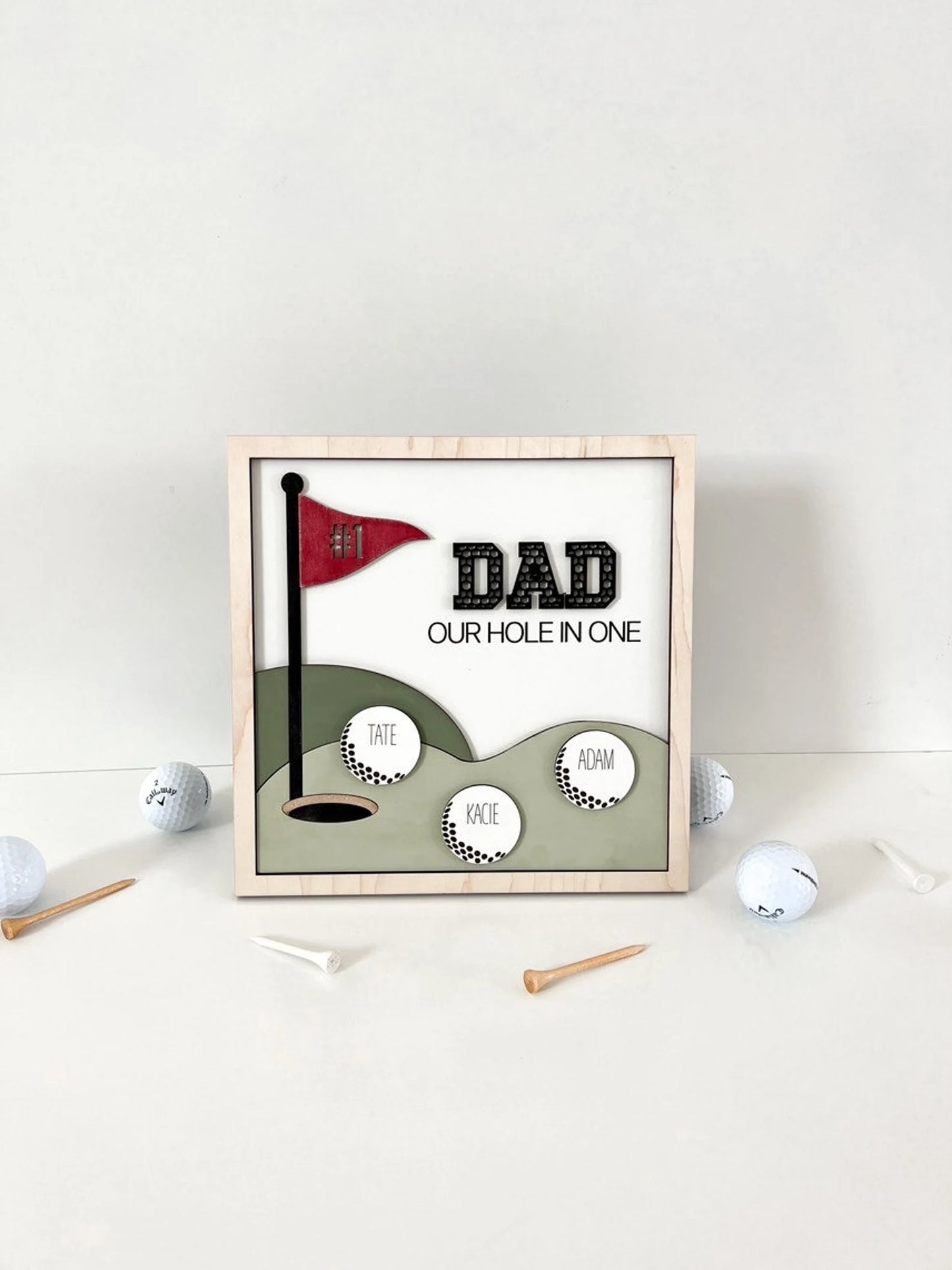 Cute Customizable Golf Father's Day Best Dad, Grandpa, Coach Ect. Laser Cut File | Father's Day | Hole in One | Best Dad By Par | Glowforge