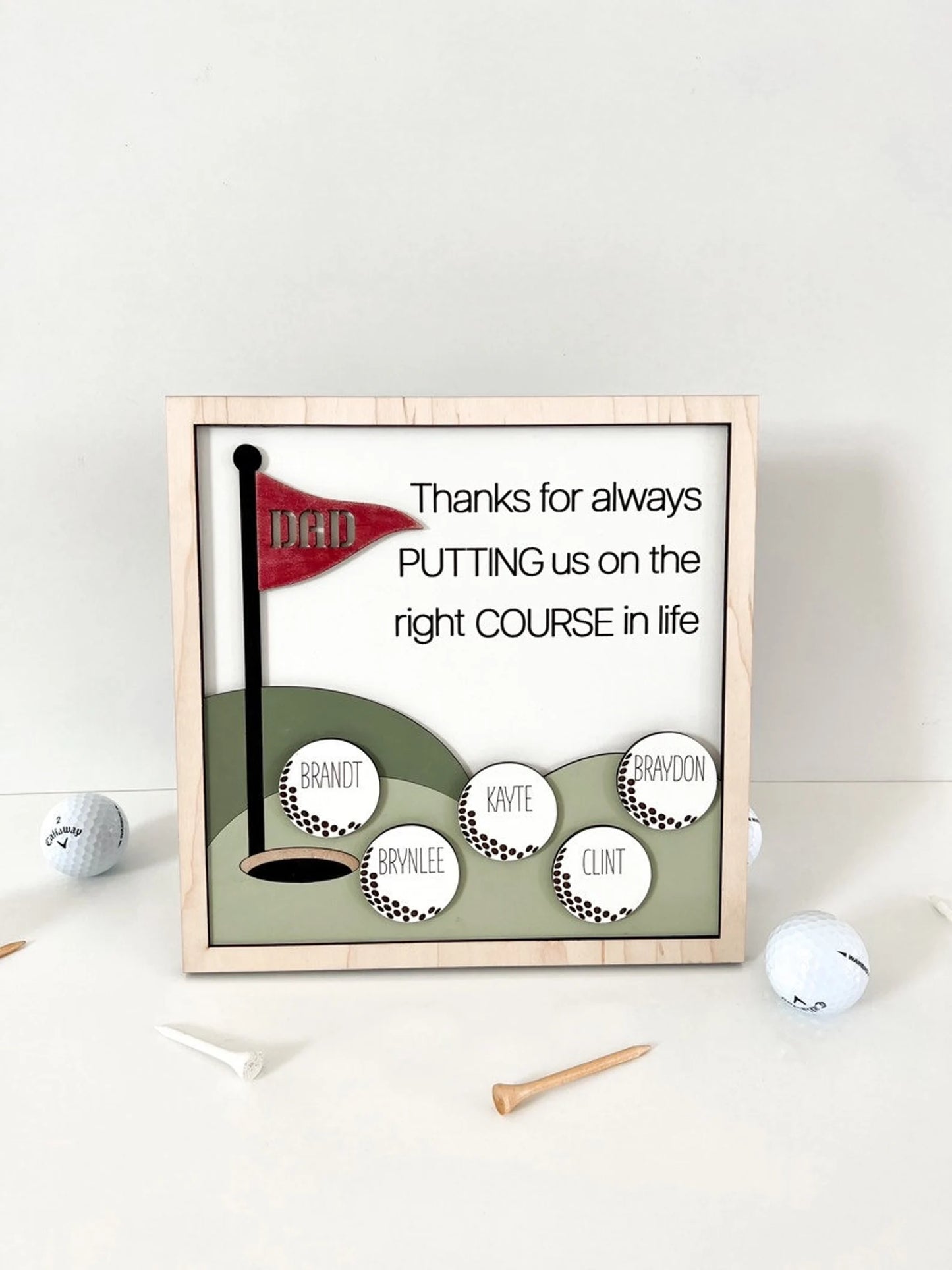 Cute Customizable Golf Father's Day Best Dad, Grandpa, Coach Ect. Laser Cut File | Father's Day | Hole in One | Best Dad By Par | Glowforge