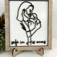 Jesus Christ Holding Baby "Safe in His Arms" Line Art Laser Cut Digital File | Infant Loss | Grief Gift | Miscarriage | Glowforge