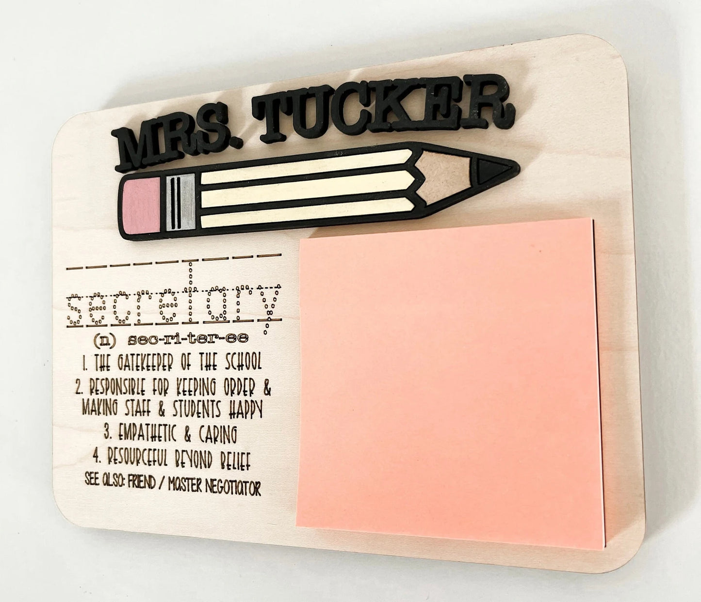 Customizable School Professions Definitions & World's Greatest Sticky Note Holder Including 10 Different Definitions Laser Cut Digital File